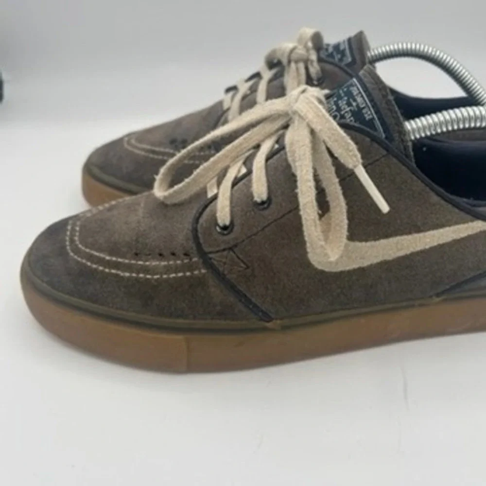 Nike SB ZOOM AIR Stefan Janoski Mens Sz 10 Gray Suede Skate Sneakers Gum Sole‎